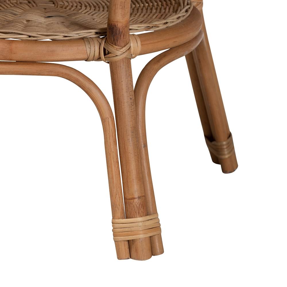 Abbey Modern Wicker Fair Natural Brown Antique Rattan End Table