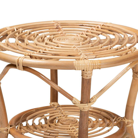 Cariel Modern Wicker Fair Natural Brown Rattan Coffee Table