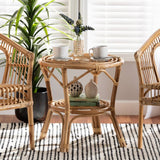 Cariel Modern Wicker Fair Natural Brown Rattan Coffee Table