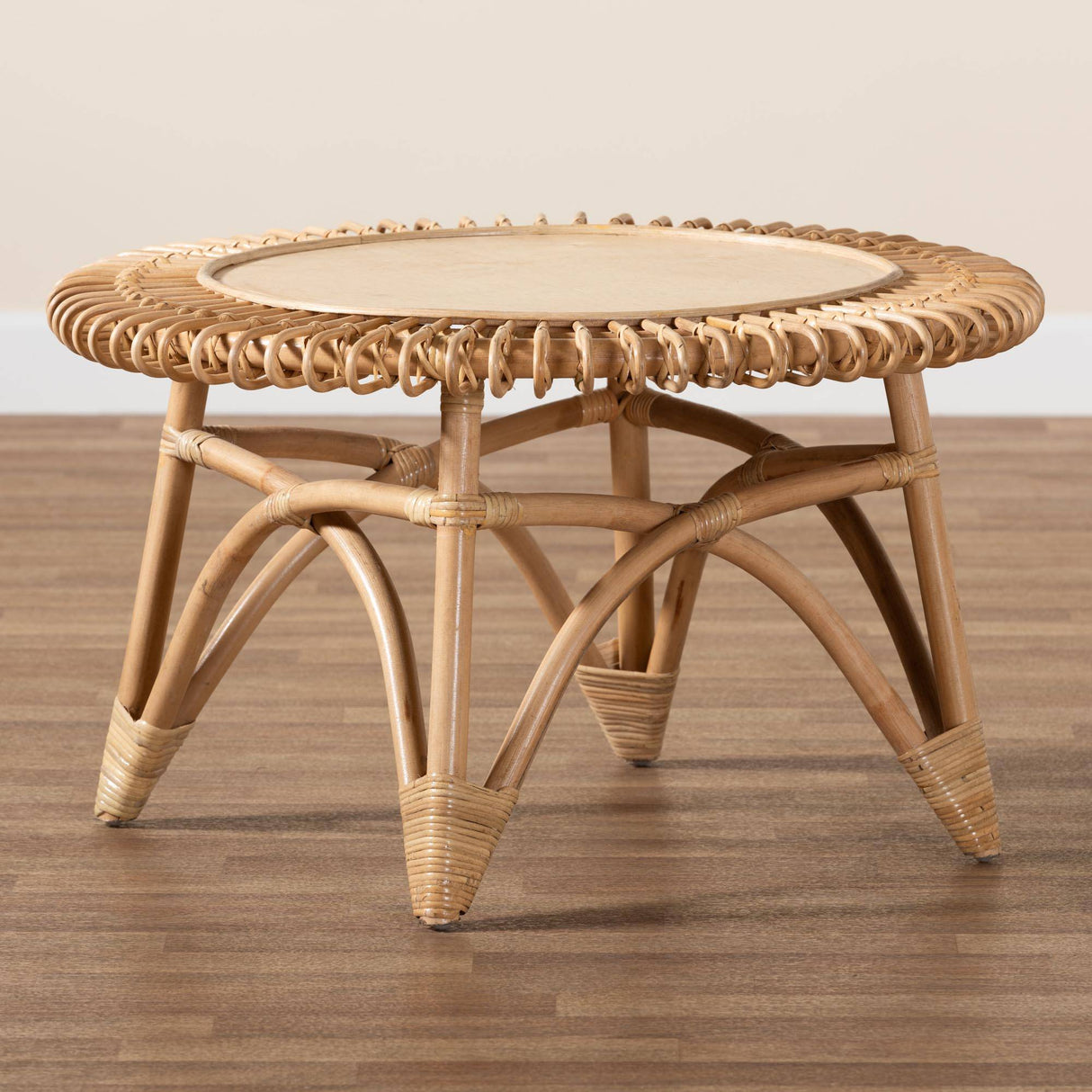 Elani Modern Wicker Fair Natural Rattan Coffee Table