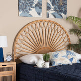 Perenna Modern Wicker Fair Natural Rattan Queen Size Standalone Headboard