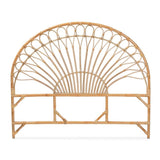 Devereaux Modern Wicker Fair Natural Brown Rattan Queen Size Standalone Headboard