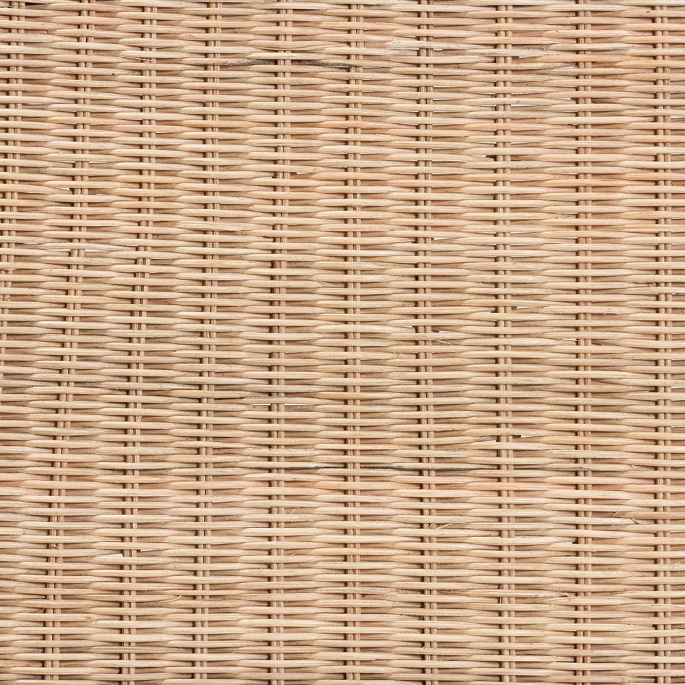 Farica Modern Wicker Fair Natural Rattan And Mahogany Accent Bench