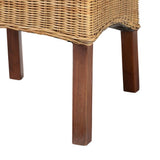 Shamara Modern Wicker Fair Natural Rattan and Mahogany Wood Dining Chair