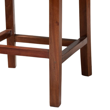 Racquel Modern Wicker Fair Natural Rattan and Mahogany Wood Counter Stool
