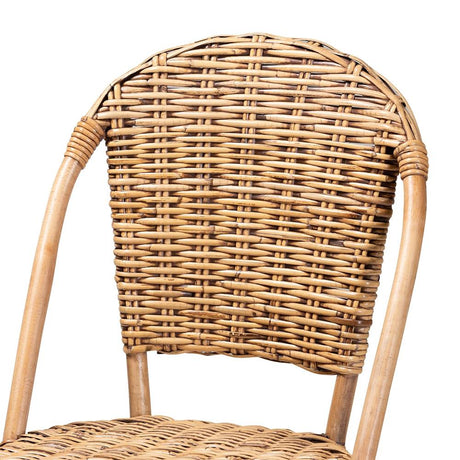 Neola Modern Wicker Fair Natural Rattan Bar Stool