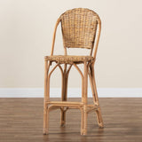 Neola Modern Wicker Fair Natural Rattan Bar Stool