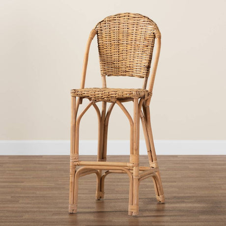 Neola Modern Wicker Fair Natural Rattan Bar Stool