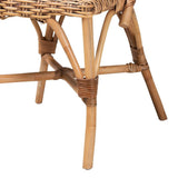 Neola Modern Wicker Fair Natural Rattan 2-Piece Dining Chair Set