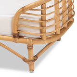 Malino Modern Wicker Fair Natural Brown Rattan Pet Bed with upholstery