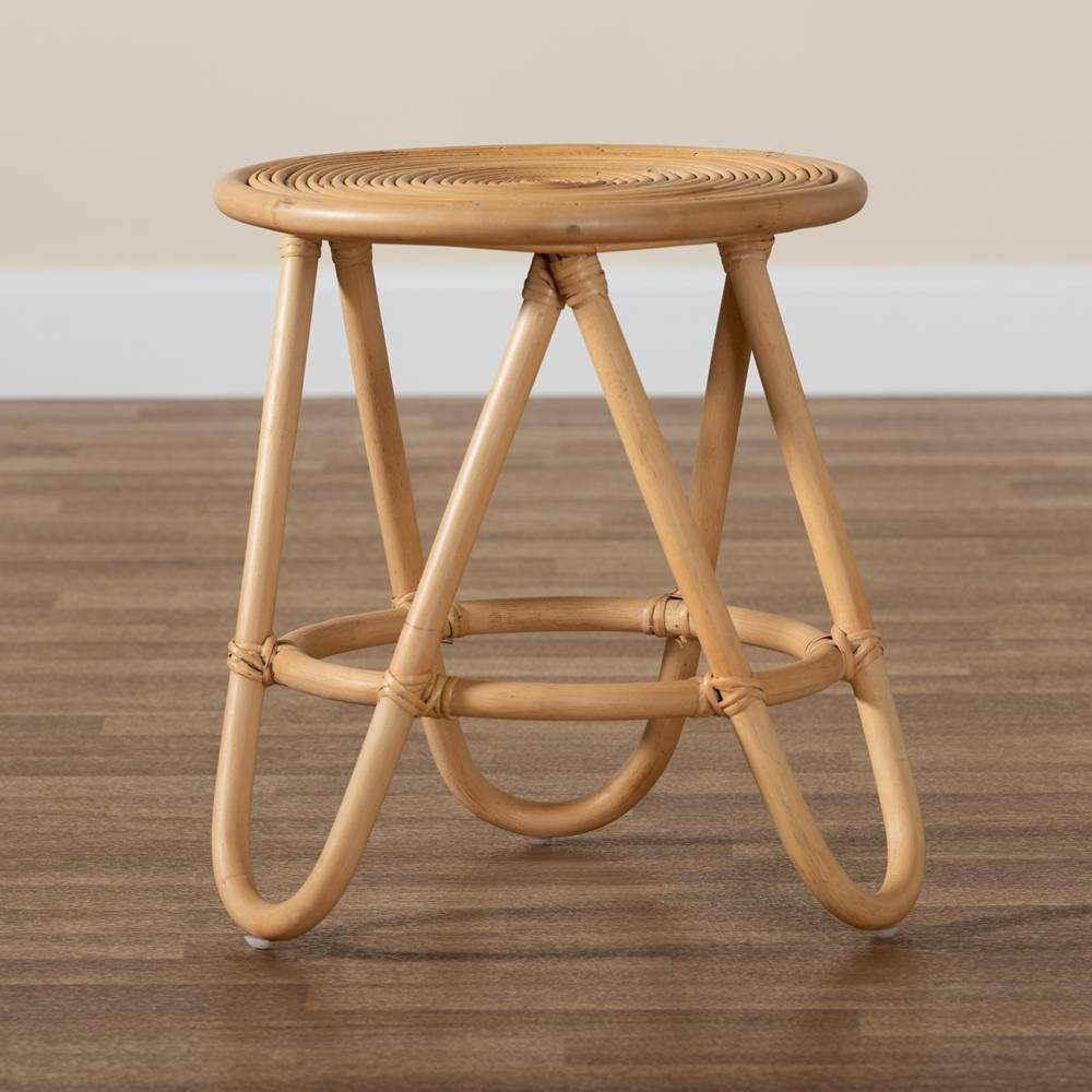 Rinjani Modern Wicker Fair Natural Brown Rattan End Table