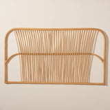 Laina Modern Wicker Fair Natural Brown Rattan Queen Size Wall-mount Headboard