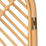 Sakina Modern Wicker Fair Natural Brown Rattan Queen Size Wall-mount Headboard