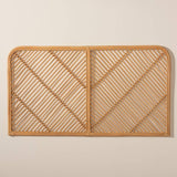 Sakina Modern Wicker Fair Natural Brown Rattan Queen Size Wall-mount Headboard