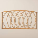 Halia Modern Wicker Fair Natural Brown Rattan Queen Size Wall-mount Headboard