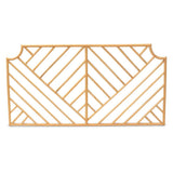 Giza Modern Wicker Fair Natural Brown Rattan Queen Size Wall-mount Headboard