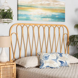 Carrick Modern Wicker Fair Natural Brown Rattan Queen Size Wall-mount Headboard