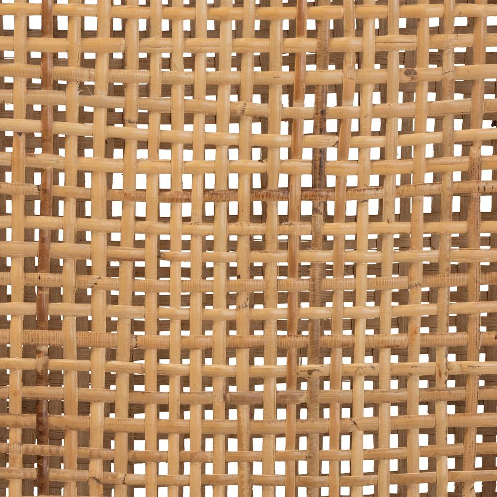 Arthur Mid-Century Modern Walnut Brown Mahogany Wood and Natural Rattan 2-Piece Dining Chair Set