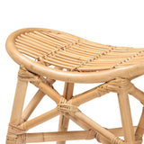Elgon Modern Wicker Fair Natural Brown Rattan Footstool