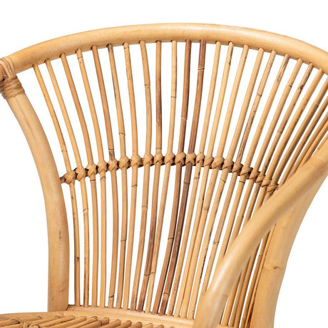 Murai Modern Wicker Fair Natural Brown Rattan Dining Chair