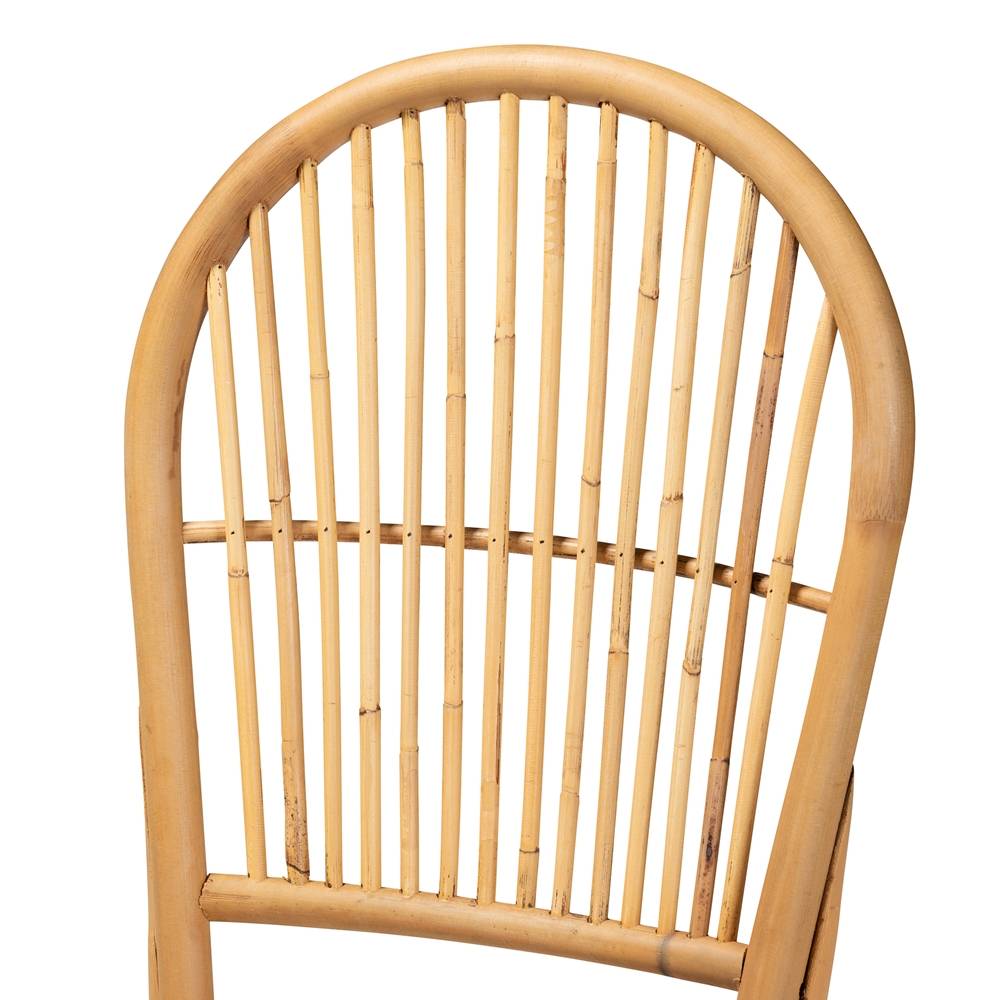 Wina Modern Wicker Fair Natural Brown Rattan 2-Piece Dining Chair Set