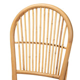 Wina Modern Wicker Fair Natural Brown Rattan 2-Piece Dining Chair Set