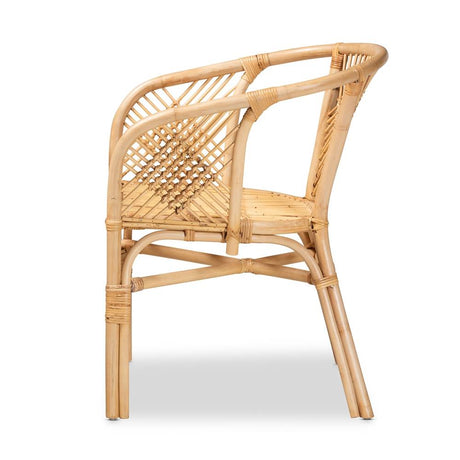 Kagama Modern Wicker Fair Natural Brown Rattan Dining Chair