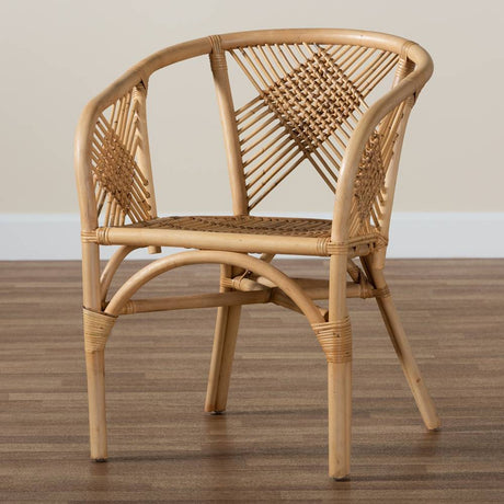 Kagama Modern Wicker Fair Natural Brown Rattan Dining Chair