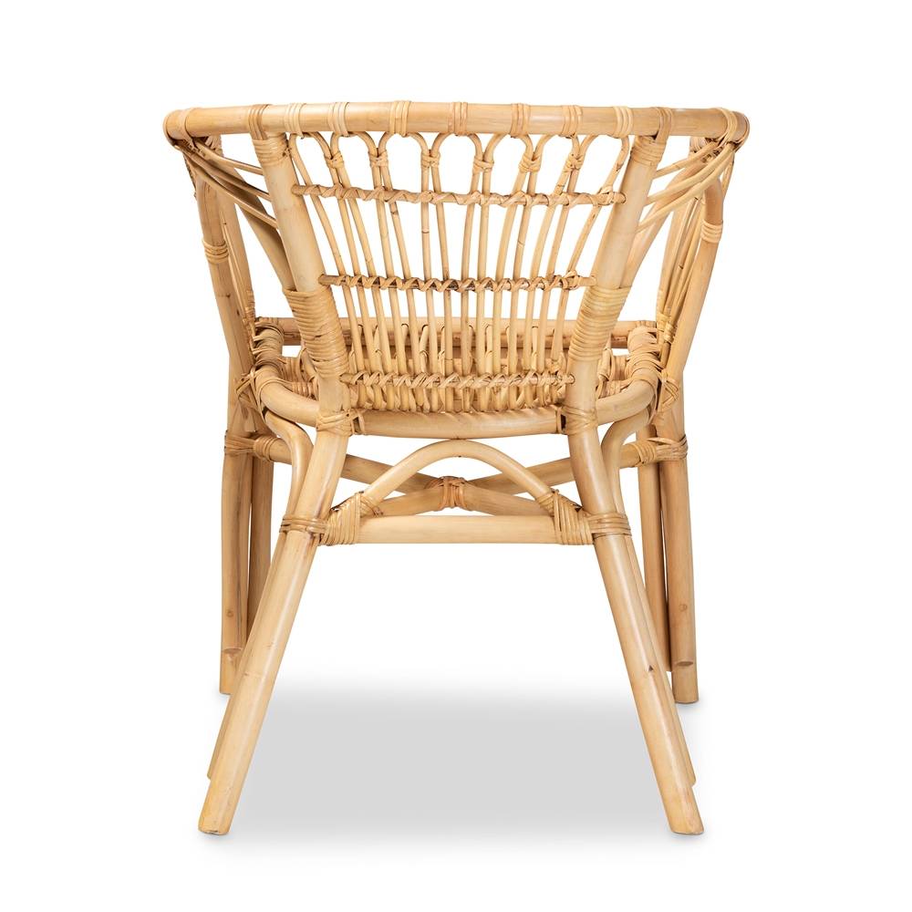 Kaka Modern Wicker Fair Natural Brown Rattan Dining Chair