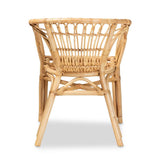 Kaka Modern Wicker Fair Natural Brown Rattan Dining Chair