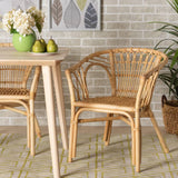 Kaka Modern Wicker Fair Natural Brown Rattan Dining Chair
