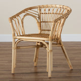 Kaka Modern Wicker Fair Natural Brown Rattan Dining Chair