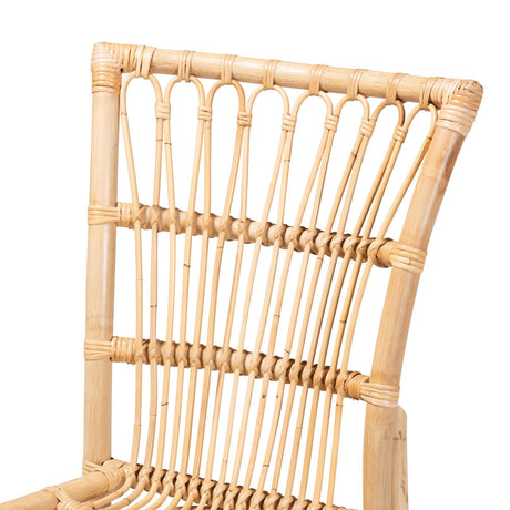 Ammi Modern Wicker Fair Natural Brown Rattan Dining Chair