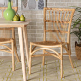 Ammi Modern Wicker Fair Natural Brown Rattan Dining Chair