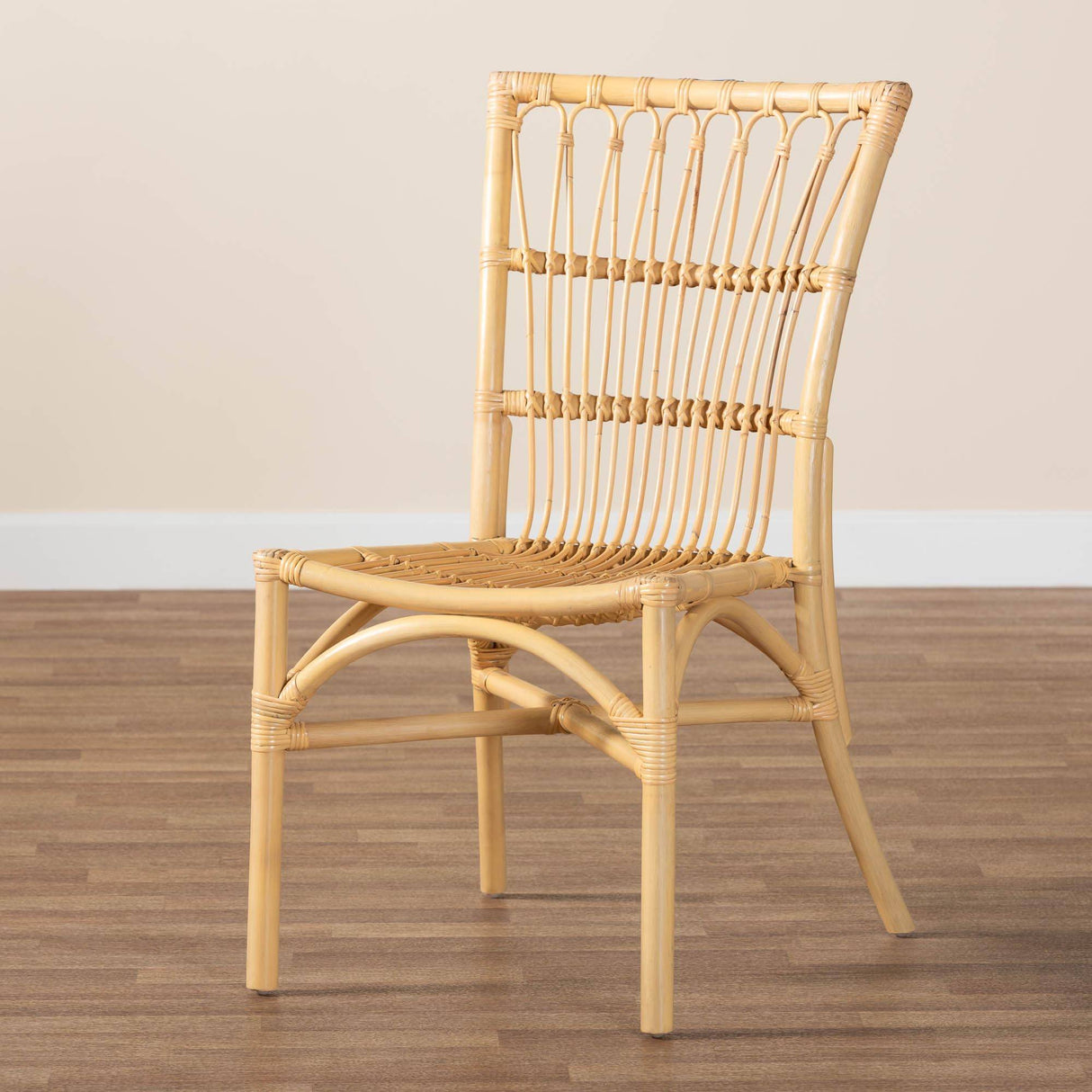 Ammi Modern Wicker Fair Natural Brown Rattan Dining Chair