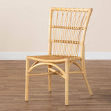 Ammi Modern Wicker Fair Natural Brown Rattan Dining Chair