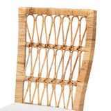 Sullivan Modern Wicker Fair Natural Brown Rattan 2-Piece Dining Chair Set