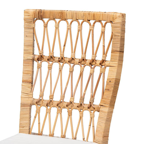 Sullivan Modern Wicker Fair Natural Brown Rattan 2-Piece Dining Chair Set