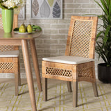 Argos Modern Wicker Fair Natural Brown Rattan 2-Piece Dining Chair Set