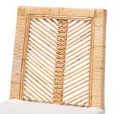 Suci Modern Wicker Fair Natural Brown Rattan 2-Piece Dining Chair Set