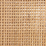Arthur Mid-Century Modern Walnut Brown Mahogany Wood and Natural Rattan Counter Stool