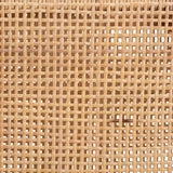 Caspia Mid-Century Modern Walnut Brown Mahogany Wood and Natural Rattan Counter Stool