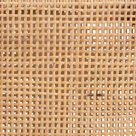 Caspia Mid-Century Modern Walnut Brown Mahogany Wood and Natural Rattan Counter Stool