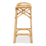 Elgon Modern Wicker Fair Natural Brown Rattan Counter Stool