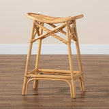 Elgon Modern Wicker Fair Natural Brown Rattan Counter Stool