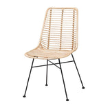 Manhattan Modern Wicker Fair Rattan and Natural Oak Finished Wood 5-Piece Dining Set