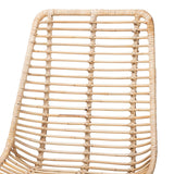 Manhattan Modern Wicker Fair Natural Brown Rattan and Black Metal 2-Piece Dining Chair Set