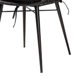 Ballerina Modern Wicker Fair Black Finished Rattan and Metal 2-Piece Dining Chair Set