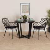 Ballerina Modern Wicker Fair Black Finished Rattan and Metal 2-Piece Dining Chair Set