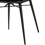 Brenna Modern Wicker Fair Black Finished Rattan and Metal 2-Piece Dining Chair Set